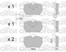 Комплект тормозных колодок, дисковый тормоз CIFAM 822-181-4