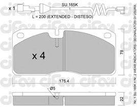 Комплект тормозных колодок, дисковый тормоз CIFAM 822-269-4K