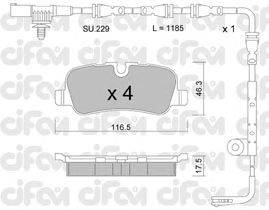 Комплект тормозных колодок, дисковый тормоз CIFAM 822-694-0K