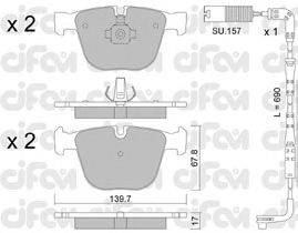 Комплект тормозных колодок, дисковый тормоз CIFAM 822-773-0K