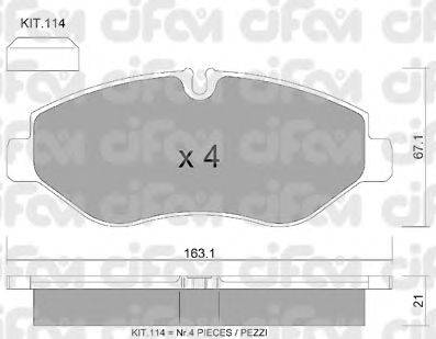 Комплект тормозных колодок, дисковый тормоз CIFAM 822-671-2
