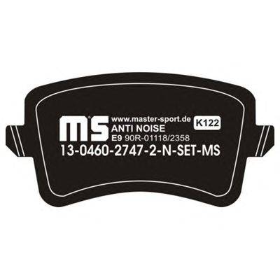 Комплект тормозных колодок, дисковый тормоз MASTER-SPORT 13-0460-2747-2N-SET-MS