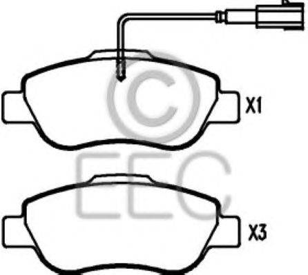 Комплект тормозных колодок, дисковый тормоз EEC BRP1413