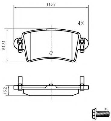 Комплект тормозных колодок, дисковый тормоз VEMA K427200