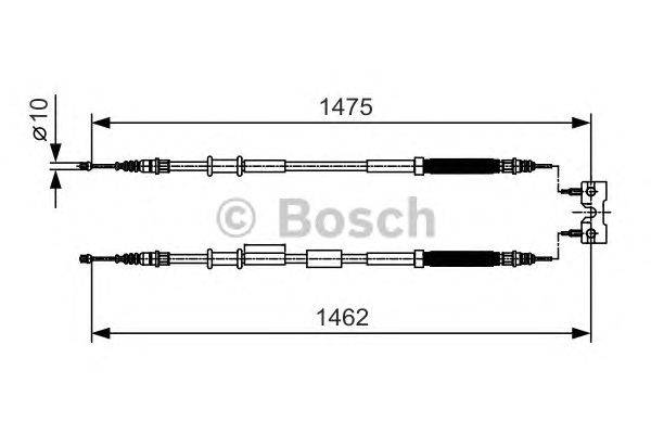 Трос, стояночная тормозная система BOSCH 1 987 482 039