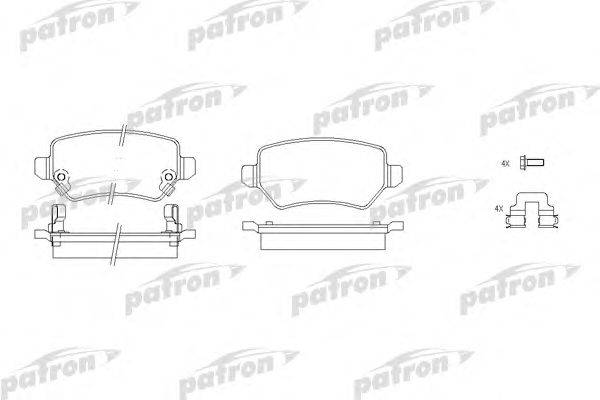 Комплект тормозных колодок, дисковый тормоз PATRON PBP1521