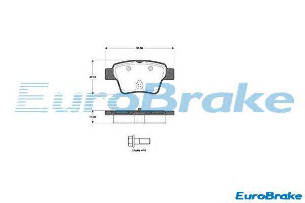 Комплект тормозных колодок, дисковый тормоз EUROBRAKE 5501221954