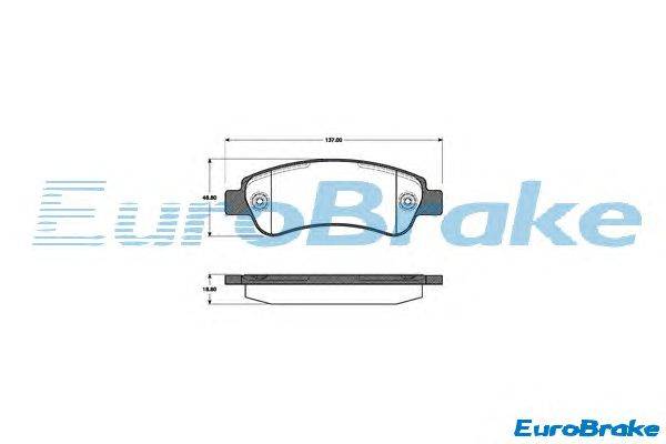 Комплект тормозных колодок, дисковый тормоз EUROBRAKE 5501221960