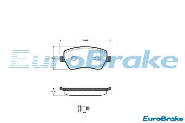 Комплект тормозных колодок, дисковый тормоз EUROBRAKE 5501222258