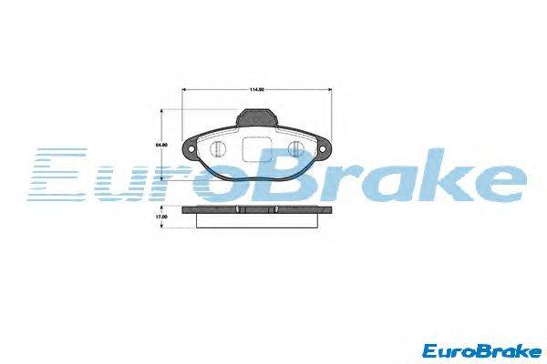Комплект тормозных колодок, дисковый тормоз EUROBRAKE 5501222374