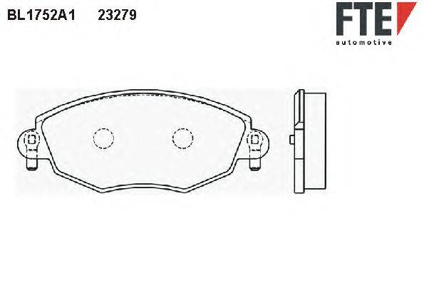 Комплект тормозных колодок, дисковый тормоз FTE BL1752A1
