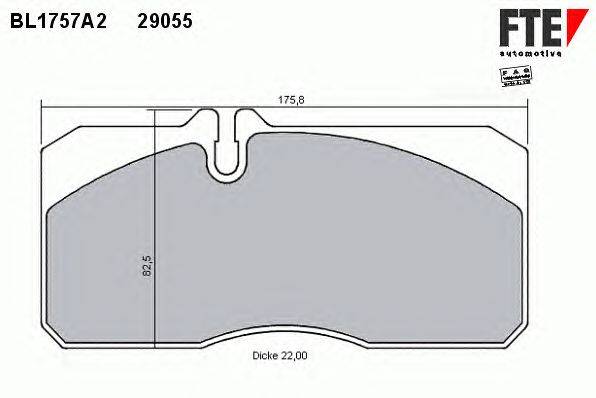 Комплект тормозных колодок, дисковый тормоз FTE BL1757A2