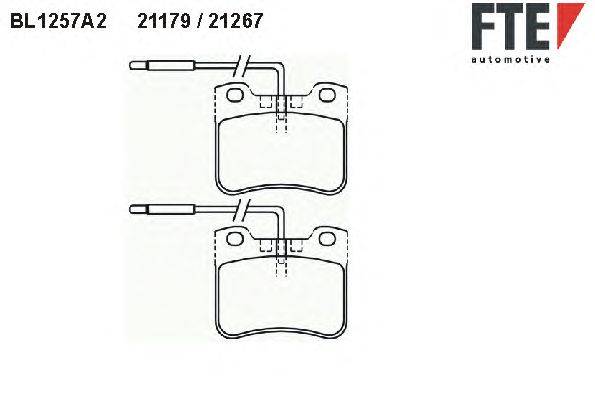 Комплект тормозных колодок, дисковый тормоз FTE 21179