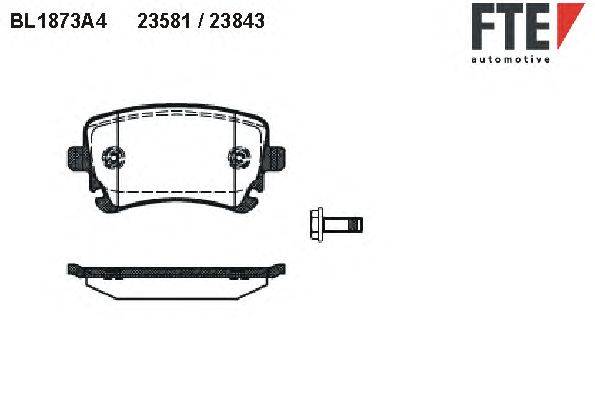 Комплект тормозных колодок, дисковый тормоз FTE 23581