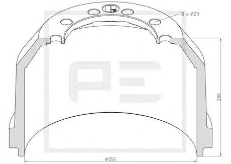 Тормозной барабан PE Automotive 066.435-00A