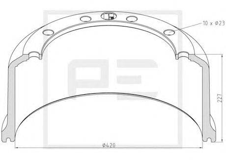 Тормозной барабан PE Automotive 066.439-00A