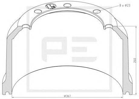 Тормозной барабан PE Automotive 066.441-00A