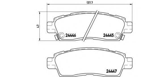 Комплект тормозных колодок, дисковый тормоз BREMBO 24446