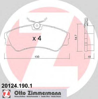 Комплект тормозных колодок, дисковый тормоз ZIMMERMANN 201241901