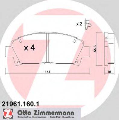 Комплект тормозных колодок, дисковый тормоз ZIMMERMANN 21961