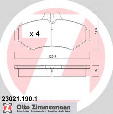 Комплект тормозных колодок, дисковый тормоз ZIMMERMANN 230211901