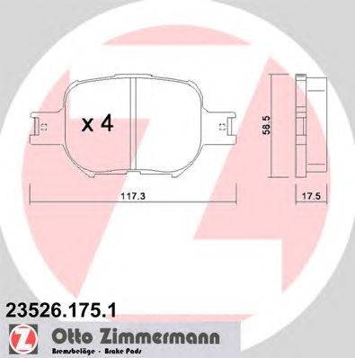 Комплект тормозных колодок, дисковый тормоз ZIMMERMANN 235261751
