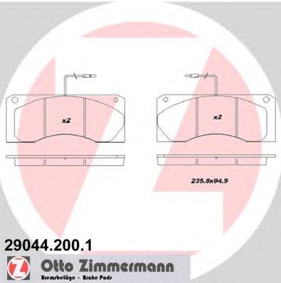 Комплект тормозных колодок, дисковый тормоз ZIMMERMANN 290442001