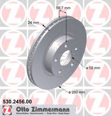 Тормозной диск ZIMMERMANN 530245600
