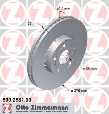 Тормозной диск ZIMMERMANN 590.2581.20