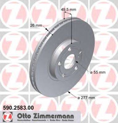 Тормозной диск ZIMMERMANN 590258300
