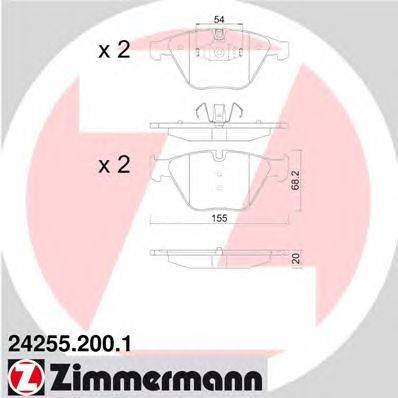 Комплект тормозных колодок, дисковый тормоз ZIMMERMANN 24255