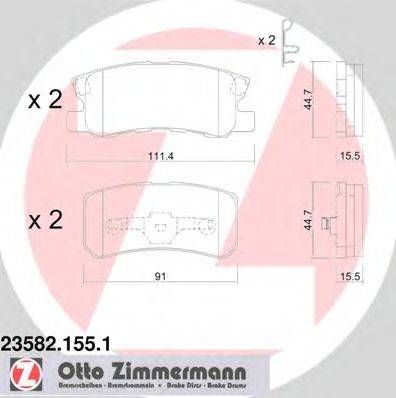 Комплект тормозных колодок, дисковый тормоз ZIMMERMANN 23583