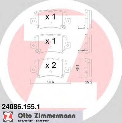 Комплект тормозных колодок, дисковый тормоз ZIMMERMANN 24518