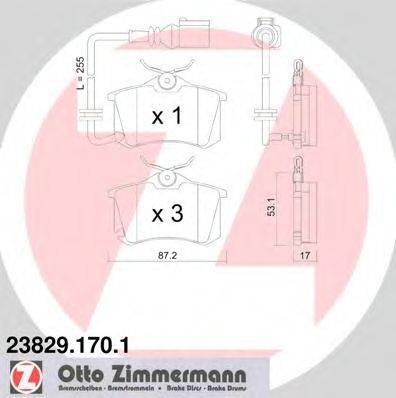 Комплект тормозных колодок, дисковый тормоз ZIMMERMANN 238291701