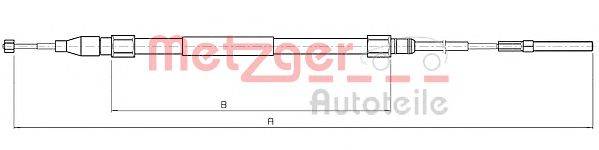 Трос, стояночная тормозная система METZGER 10.4265