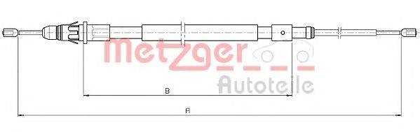 Трос, стояночная тормозная система METZGER 10.4717