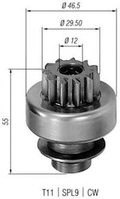 Ведущая шестерня, стартер MAGNETI MARELLI 940113020306