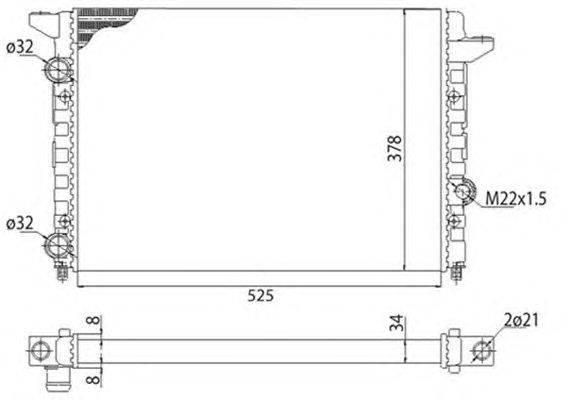 Радиатор, охлаждение двигателя MAGNETI MARELLI 350213104403