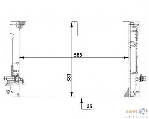 Конденсатор, кондиционер BEHR HELLA SERVICE 8FC 351 037-091