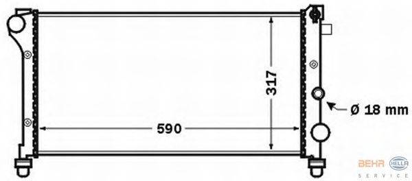 Радиатор, охлаждение двигателя BEHR HELLA SERVICE 8MK 376 767-751