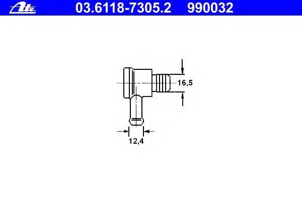 ATE (НОМЕР: 03.6118-7305.2) Клапан, вакуумный провод