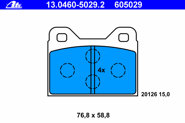Комплект тормозных колодок, дисковый тормоз ATE 13046050292