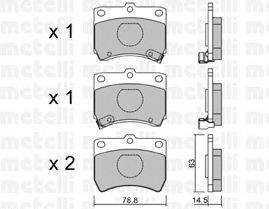 Комплект тормозных колодок, дисковый тормоз METELLI 22-0370-0