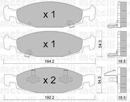 Комплект тормозных колодок, дисковый тормоз METELLI 22-0525-0