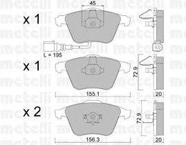 Комплект тормозных колодок, дисковый тормоз METELLI 22-0549-2