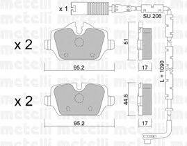 Комплект тормозных колодок, дисковый тормоз METELLI 22-0641-0K