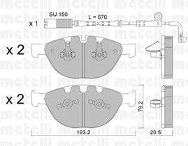 Комплект тормозных колодок, дисковый тормоз METELLI 22-0772-0K