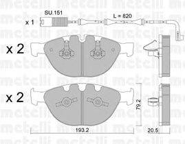 Комплект тормозных колодок, дисковый тормоз METELLI 22-0772-1K