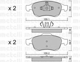 Комплект тормозных колодок, дисковый тормоз METELLI 22-0817-0
