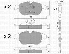 Комплект тормозных колодок, дисковый тормоз METELLI 22-0540-2K